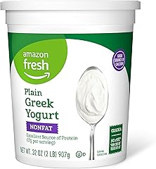 Amazon Fresh, Greek Nonfat Plain Yogurt, 32 Oz (Previously Happy Belly, Packaging May Vary)