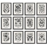 Everyday Designs Zodiac Wall Art - Scandinavian Astrology Decor, Celestial Wall Art, Zodiac Signs, Constellation Poster, Celestial Decor, Horoscope Posters - Unframed Set of 12 (11x14”) Prints