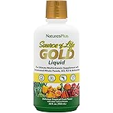 NaturesPlus Source of Life GOLD Multivitamin Liquid 30 oz - Supports Energy Production, Healthy Immune System & Well-Being - Includes Vitamins D3, B12, K2 & Over 120 Whole Food Nutrients - 30 Servings