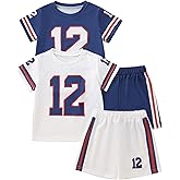 Fdqin 4 Pcs Boys Clothes Athletic Outfits Set Shorts and Performance T-Shirt Crew Neck Summer Kids Outfit Size 4-12Y