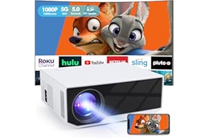 2024 Newest Projector with Wifi and Bluetooth 4K Support, Mini Portable Movie Outdoor Projector 1080P Fhd 15000L Max 300", ZDK Phone Gaming Roku Video Projector Compatible with iOS/ Android/ TV Stick