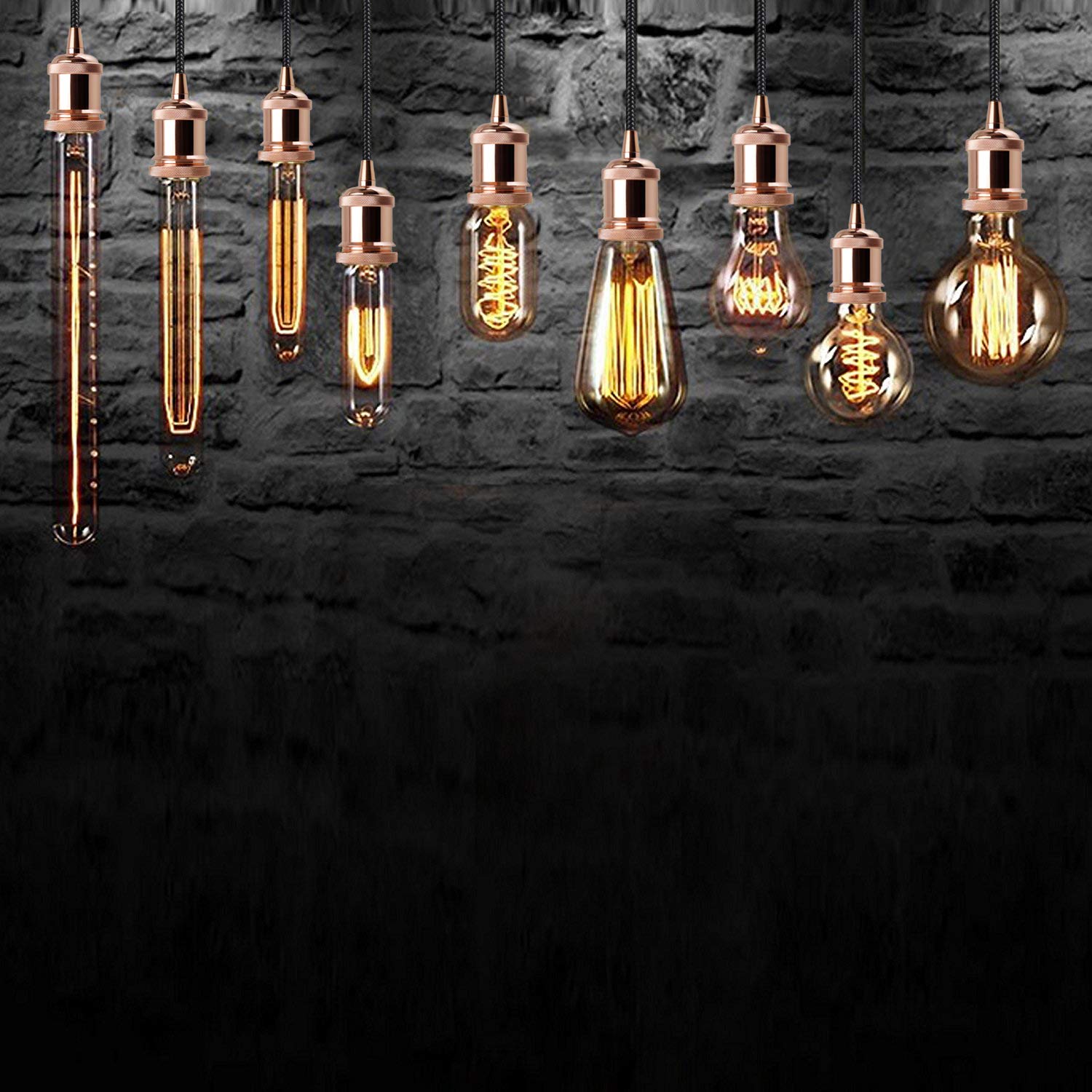 BXROIU Vintage Retro E27 Hängelampe Halter mit 1.2M Kabel Deckenfassung Fassung Socket Lampenfuss für Hängeleuchte (Gold Rose)