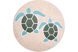 WOWSER Two Swimming Turtles Stepping Stone, Decorative Garden Accent, Coastal Decor, 10 Inches