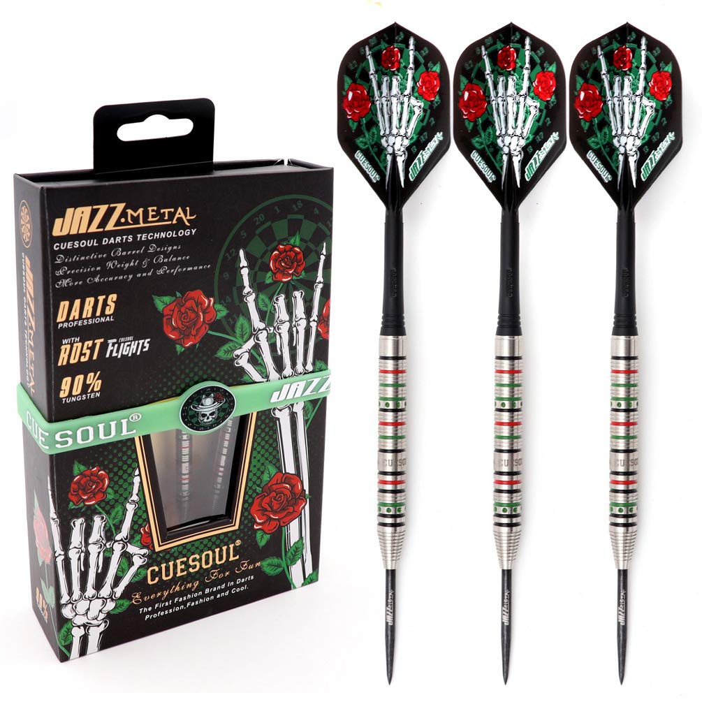 CUESOUL JAZZ-METAL 25g Steel Tip 90% Tungsten Dart Set with Integrated ROST Flights