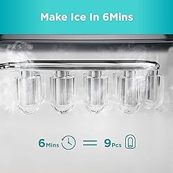Silonn Ice Makers Countertop, 9 Cubes Ready in 6