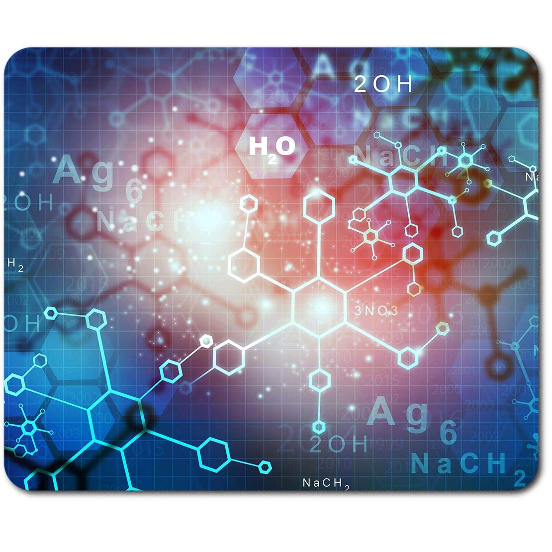 Chemistry Abstract Molecules Science Student 23.5 x 19.6 cm (9.3 x 7.7 inches) for Computer & Laptop, Office, Non-slip Base #44018