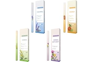 4PCS Herbal Diffuser Pens with Mullein, Thyme & Mint, Portable Aromatherapy Inhaler for Respiratory Comfort, Fresh Breath, Na