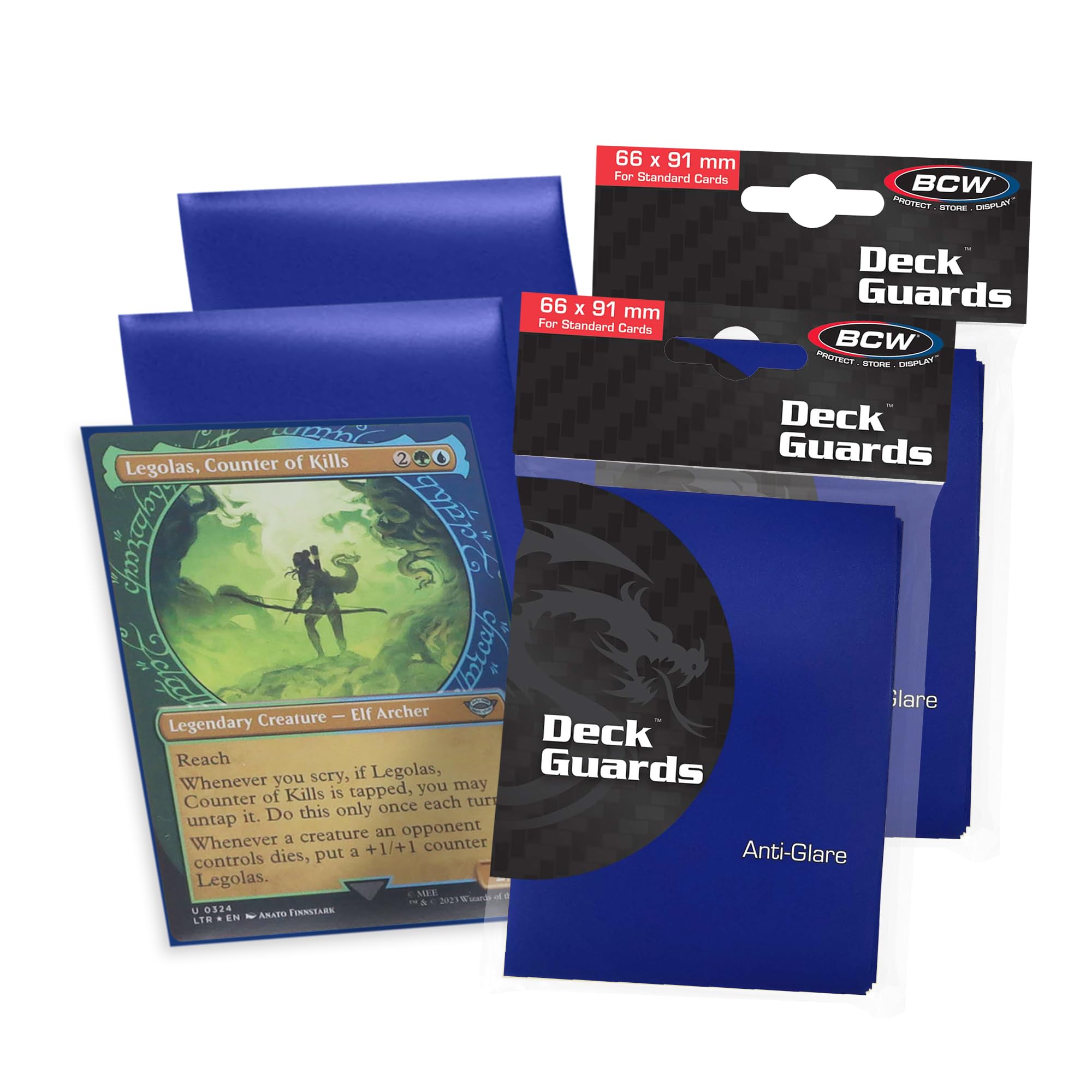 BCW 100 Premium Green Double Matte Deck Guard Sleeve Protectors for Gaming Cards like Magic The Gathering MTG, Pokemon, YU-GI-OH!, & More