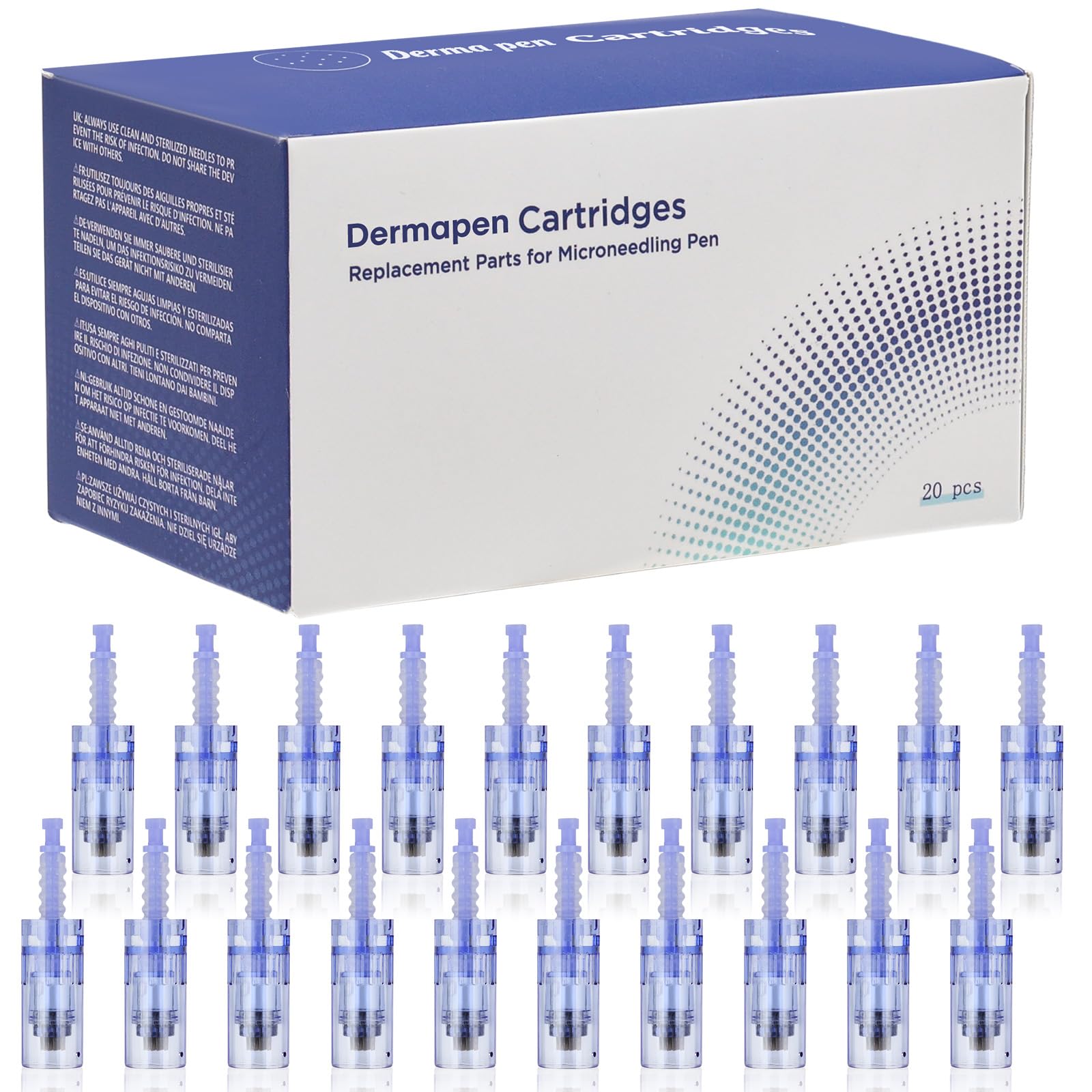 36 pin Micro Cartridges, 20pcs Replacement Cartridges for Ultima A6 Derma Pen Auto Microneedling System, Bayonet Type