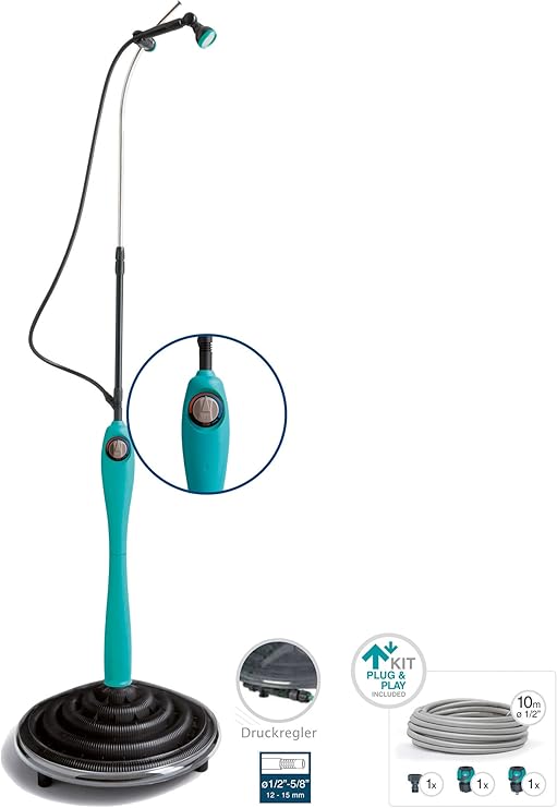 G F Solardusche Sunny Premium Blaue Gartendusche Mit Uv Bestandigem Wassertank Pooldusche Mit Individuell Verstellbarem Duschkopf Solar Dusche Komplettset Anschlussfertig Amazon De Kuche Haushalt