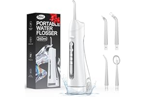 OKALA Water Flossers for Teeth-Rechargeable Water Flosser Cordless, 3 Modes Oral Irrigador Dental, IPX7 Waterproof Portable Electric Flosser for Teeth, Gums, Braces Care, for Home and Travel(White)