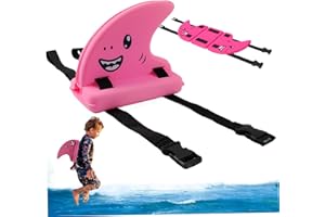 Swimming Fin for Kid Back-Clip EVA Buoyant Shark Fin Swimming Aid with 2 Adjustable Straps Cartoon Float Safety Beginner Shar