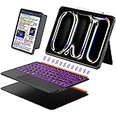 iPad Pro 13 inch Case with Keyboard (M5 2025, M4 2024), Flex Magnetic Detachable Backlit Keyboard Case, Larger Multi-Trackpad, Landscape/Portrait, 160° Adjustable Stand, Slim Protective Case (Black)