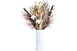 Fidqiog 80 Pcs Natural Dried Flowers Pampas Grass Decor, Reed Vase Home Decor, Boho Decor Flower Bouquet, Suitable for Homes 