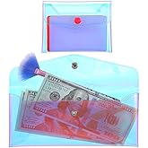 Yuanchu 2 Pcs Clear Coin Purse Pouch Wallets, Different Sizes Holographic Iridescent Minimalist Slim Portable Storage Card Bag Small Wallet for Women