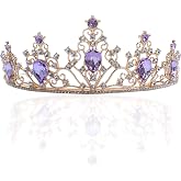 Purple Tiara Crown Crystal Rhinestone Princess Bride Wedding, Birthday, Celebration, Party Headband