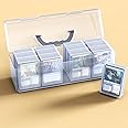 sysdmno Trading Card Storage Box - Plastic Box Set of 14, Holds 900+ Loose Sports Cards, Portable for Collectibles