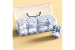 Trading Card Storage Box,Plastic Card Box Set of 14,Baseball Card Storage Holds 900+ Loose Cards,Portable Sports Card Storage