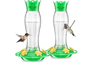 Birdream Hummingbird Feeders for Outdoors, 15oz Hanging Hummingbird Feeders Ant Proof, Easy to Clean and Maintain, Gift for Bird Lover, Green (2 Pack)