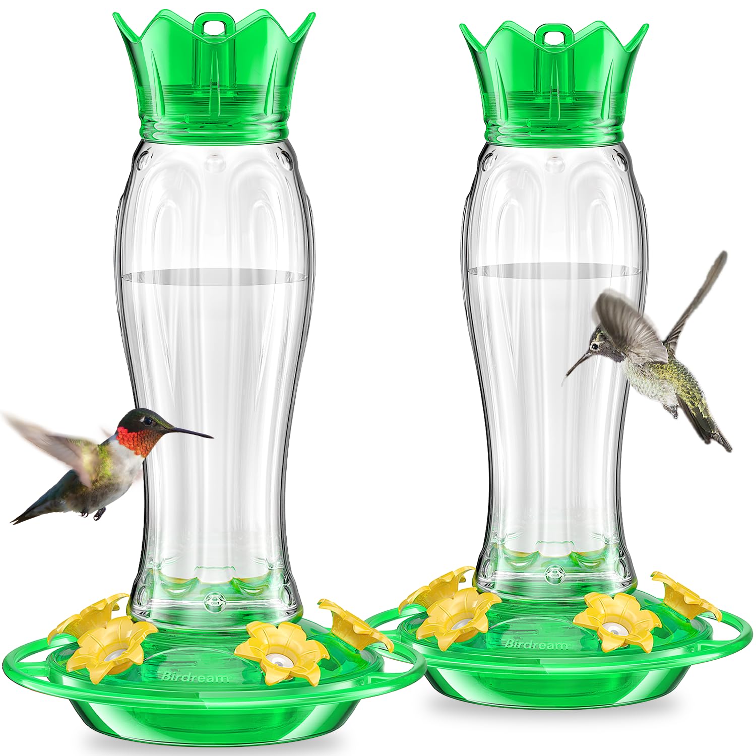 Photo 1 of Birdream Hummingbird Feeders for Outdoors, 15oz Hanging Hummingbird Feeders Ant Proof, Easy to Clean and Maintain, Gift for Bird Lover, Green (2 Pack)