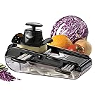 Starfrit 093087 4-Blades Easy Mandoline Slicer with Container, Black