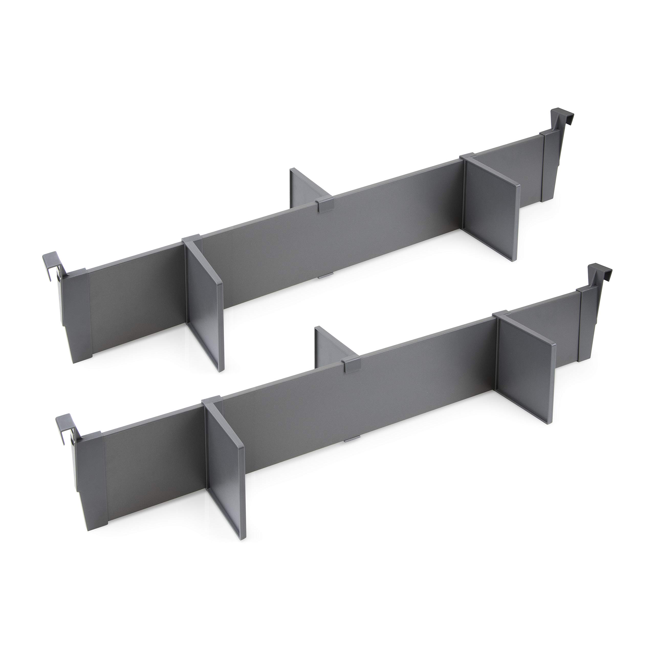 Emuca - Adjustable Drawer Organiser kit, Accessories Drawer dividers 900mm (35,4 inch), Aluminium, Anthracite Grey.