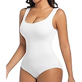 ONEW Shapewear Bodysuits Tummy Control Body Shaper Seamless Waist Trainer for Women Scoop Neck Going out Tops