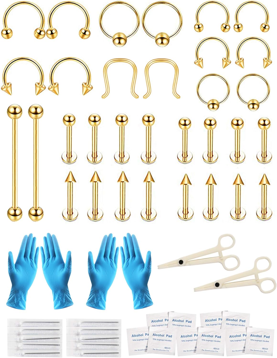 3036PCS Nose Piercing Kit 16G Professional Piercing Tool Kit Stainless