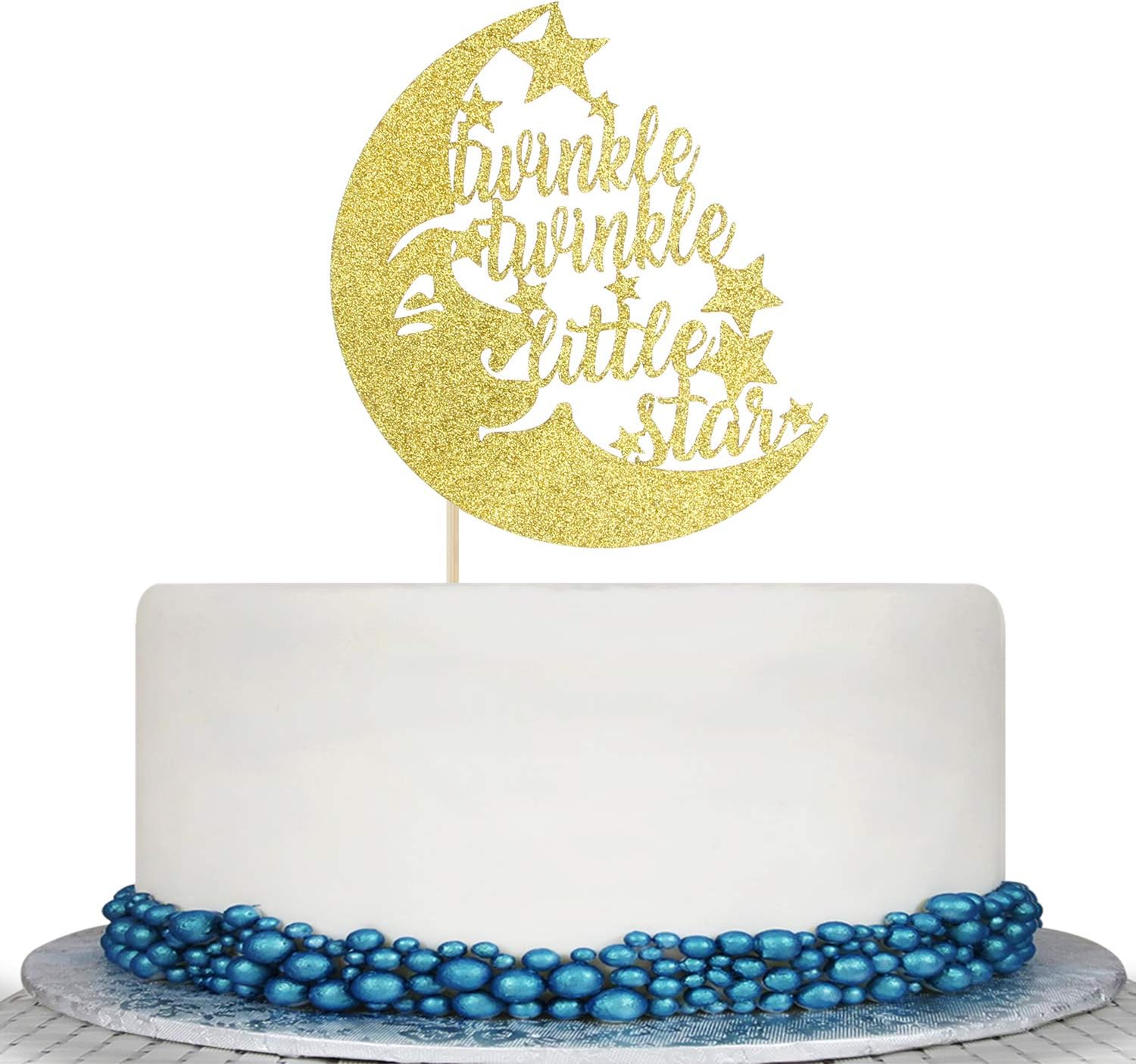 moon and stars baby shower cake