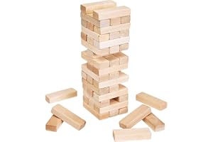 Pennsylvania Woodworks Maple Tumble Tower Game - Heavy Duty Timber Tower Wooden Block Set - Stackable Hardwood Blocks - Tabletop & Outdoor Family Games - Maple Hardwood