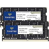 Timetec Elite DDR4 32GB Kit (2 x 16GB) 2666MHz (DDR4-2666) PC4-21300 CL19 Non-ECC Unbuffered 1.2V 2Rx8 Dual Rank 260 Pin SODI