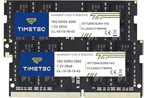 Timetec Elite DDR4 32GB Kit (2 x 16GB) 2666MHz (DDR4-2666) PC4-21300 CL19 Non-ECC Unbuffered 1.2V 2Rx8 Dual Rank 260 Pin SODI