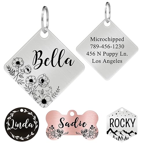 Ultra Joys Stainless Steel Pet ID Tag Dog Name Tags Personalized