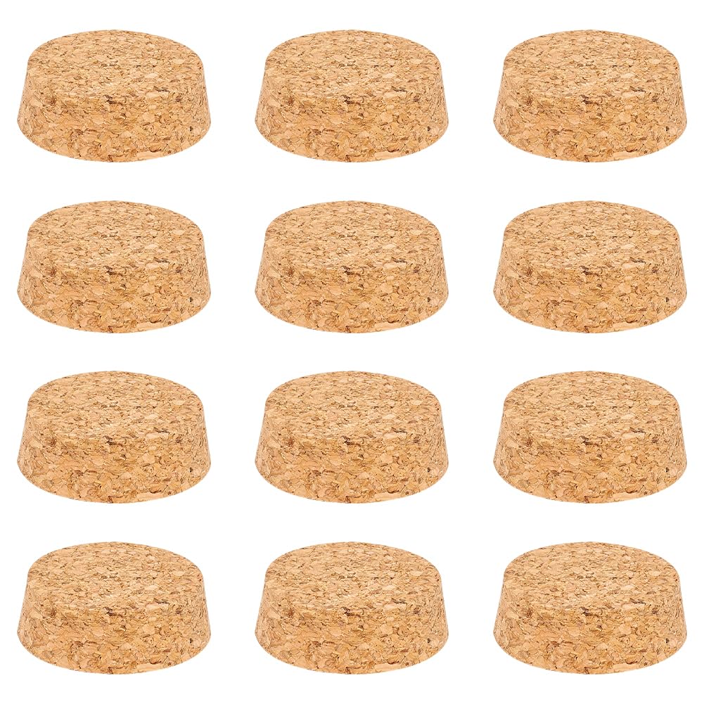 BENECREAT 12PCS Wooden Tapered Cork Plugs, 52mm Natural Soft Wood Replacement Corks for Wines, Old Bottles, Jars, Arts, DIY Crafts