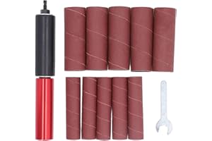 Spindle Sander Adapter Power Drill Spindle Sander Kit with 10Pcs Sandpaper Sleeves, 1.5in Mandrel Drum Sanders Aluminum Alloy