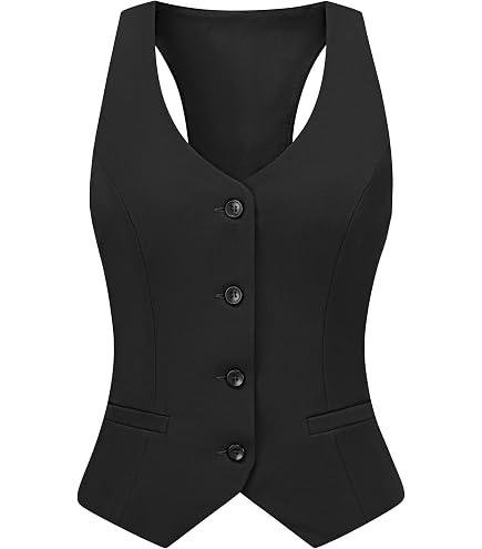 V VOCNI Women's Fully Lined 4 Button V-Neck Economy Dressy Suit