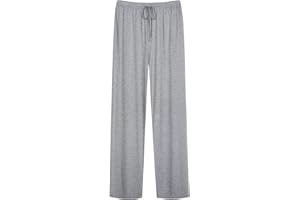 WiWi Mens Bamboo Viscose Pajama Pants Soft Lounge Bottoms Knit Big and Long Sweatpants Lightweight Sleep Pant Drawstring S-4X