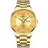 CRRJU Men's Fashion Luxury Stainless Steel Watches for Men Business Auto Date Chronograph Analog Quartz Wristwatches