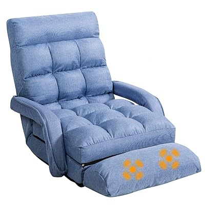 GOFLAME Adjustable Folding Massage Lazy Sofa, Floor Chair, Blue