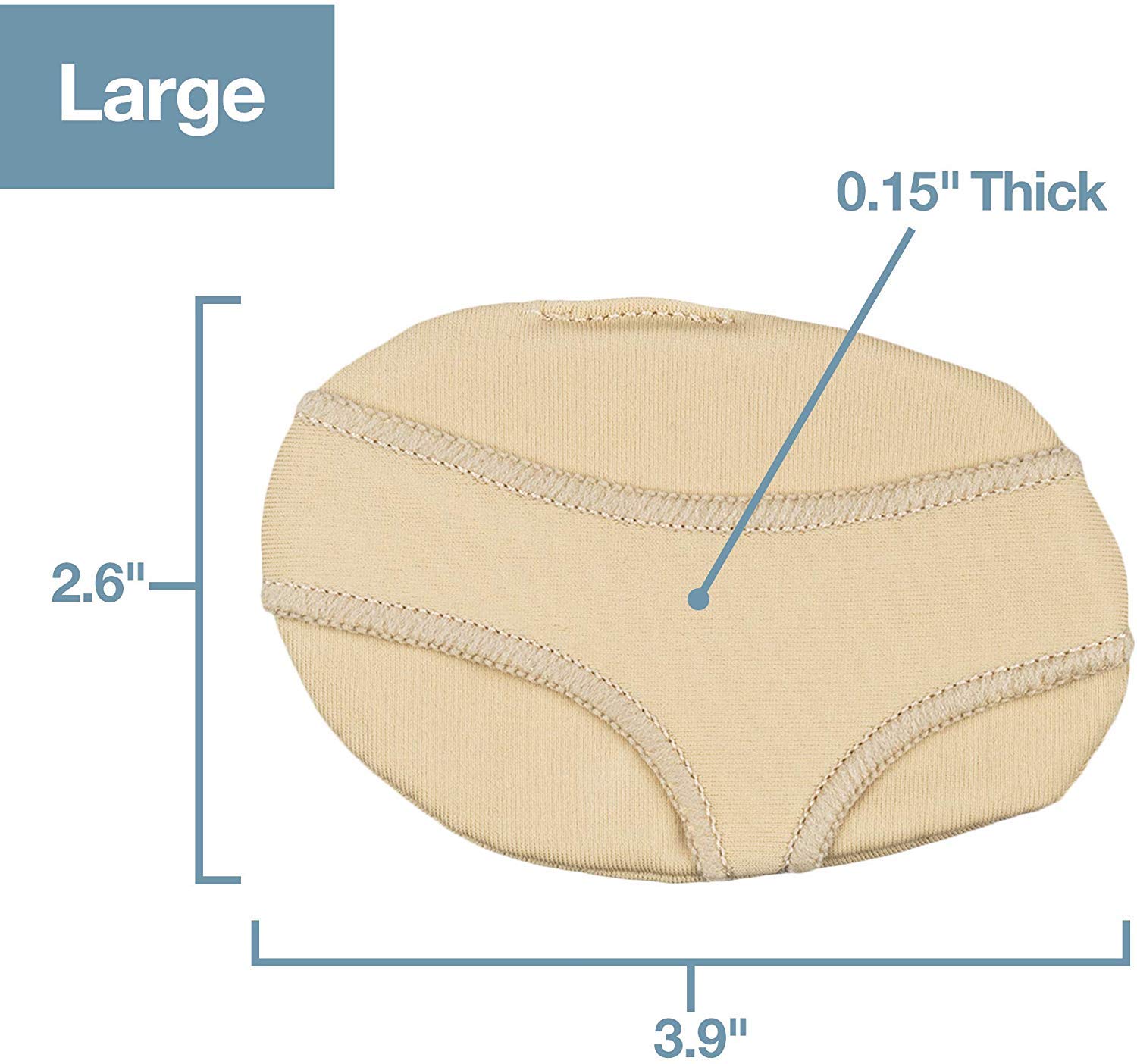 ZenToes Ball of Foot Pads Metatarsal Cushions for Metatarsalgia, Arthritis and Sesamoid Pain Relief 1 Pair (Large, Women 8-10, Men 9-11)