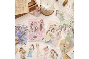 Alideco 120pcs Scrapbook Stickers Kawaii Fresh Sweet Girls People Journaling Scrapbooking Junk Journal Crafts Embelishment Decoration Diary Stickers（huaerzilianqu）
