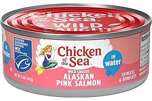 Chicken of the Sea Alaskan Pink Salmon in Water, 5 Ounce Can (Pack of 1), Wild Caught Canned Salmon, Skinless & Boneless