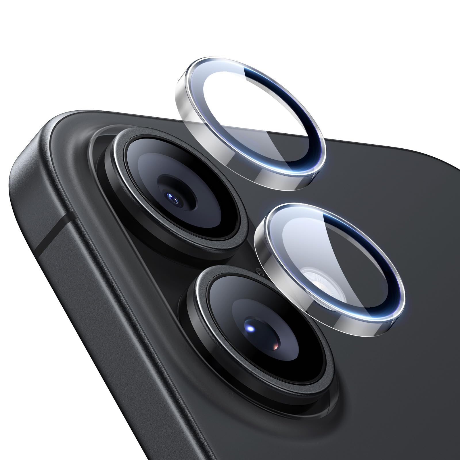 Photo 1 of ESR Camera Lens Protector for iPhone 17/iPhone 16/iPhone 16 Plus, Ultra-tough HD Individual Lens Protectors, Ultra-thin Tempered Glass, 1 Pack, Clear