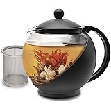 Primula Half Moon Teapot with Removable Infuser, Borosilicate Glass Tea Maker, Stainless Steel Filter, Dishwasher Safe…