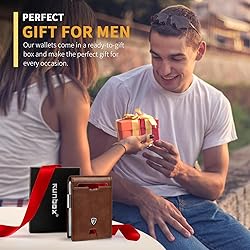 RUNBOX Mens Slim Wallet with Money Clip RFID