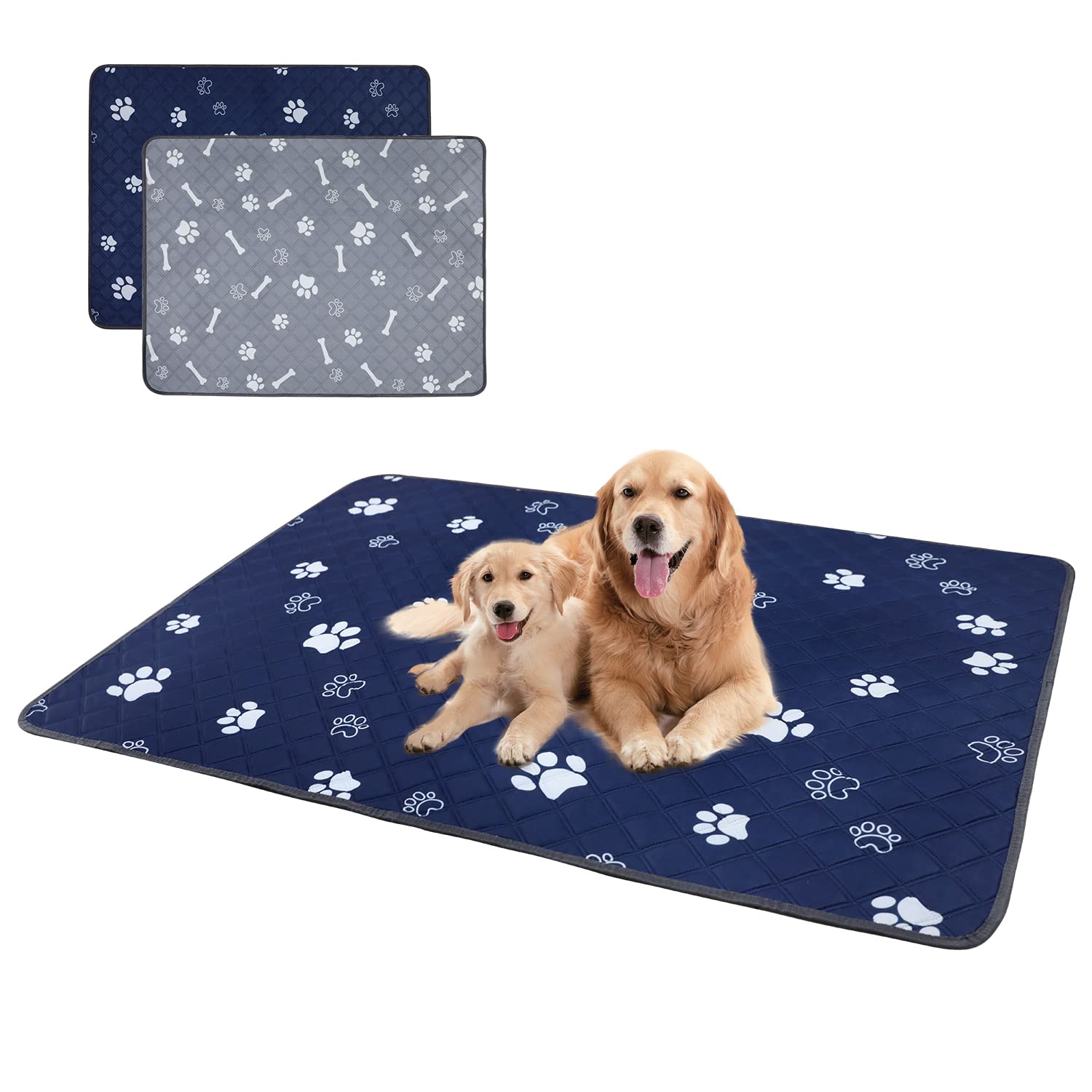 Photo 1 of Washable Pee Pads for Dogs 2 Pack,36''*31'' Reusable Puppy Pads Pet Training Pads with Great Absorbent,Leakproof Fabric and Non Slip Backing for Potty,Crate,Whelping,Floor,Playpen,Sofa,Car