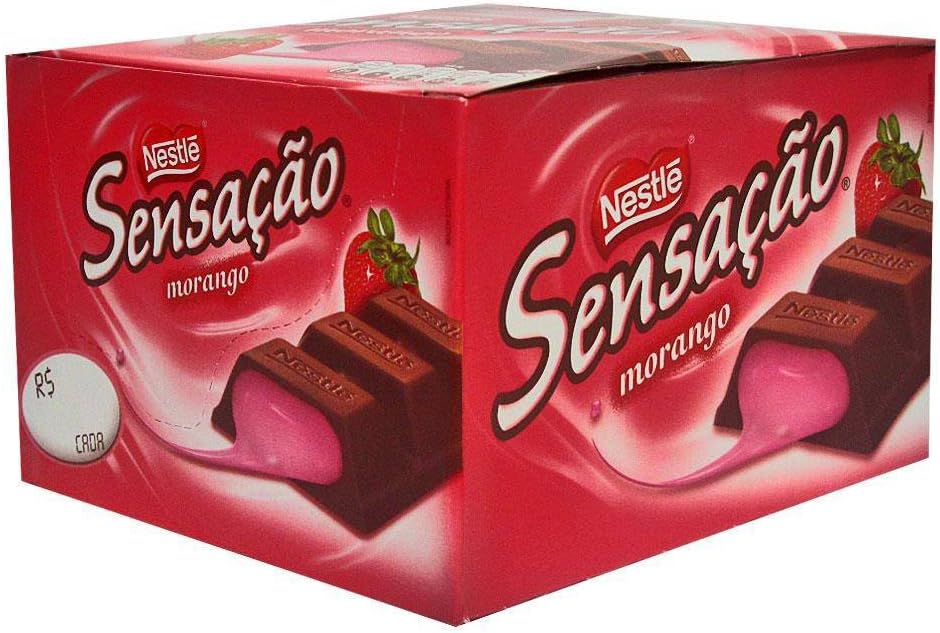 NESTLE Chocolate Ao Leite Sensação com Recheado Sabor Morango 912 gr. (Box of 24)