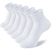 COZYOFFI White Ankle Socks for Women: 6/10 Pairs Cotton Running Athletic Socks