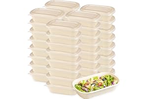 Cheardia 50 Pack Take Out Food Containers with PP Lid, 33 oz Disposable Cardboard Meal Prep Containers Paper Bowls Soup Serving Bowls for Salad, Leftovers
