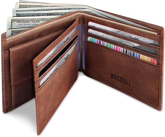 Amazon Co Jp Yoomall メンズ 三つ折り財布 本革 ウォレット コインポケット付き Us サイズ 4 5 3 8 0 6 カラー ブラウン 服 ファッション小物